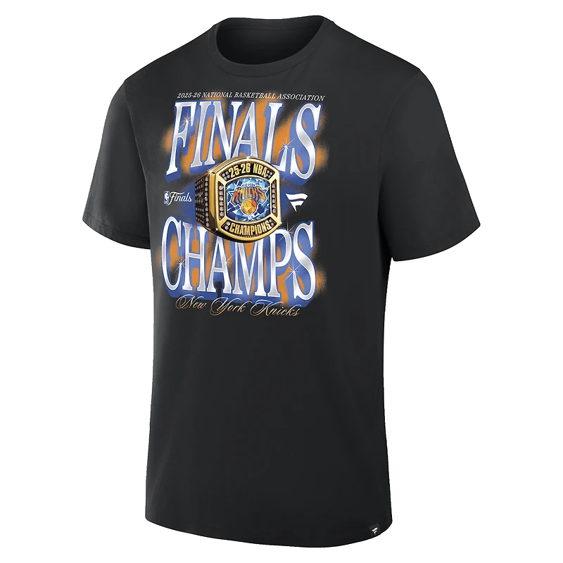 Men's Fanatics Black New York Knicks 2026 NBA Finals Champions Ring T-Shirt