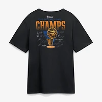 Men's Fanatics Black New York Knicks 2026 NBA Finals Champions Roster Trophy T-Shirt