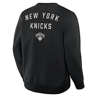 Men's Fanatics Black New York Knicks Crossover Collection Defensive Rotation Drill Premium Pullover Sweatshirt
