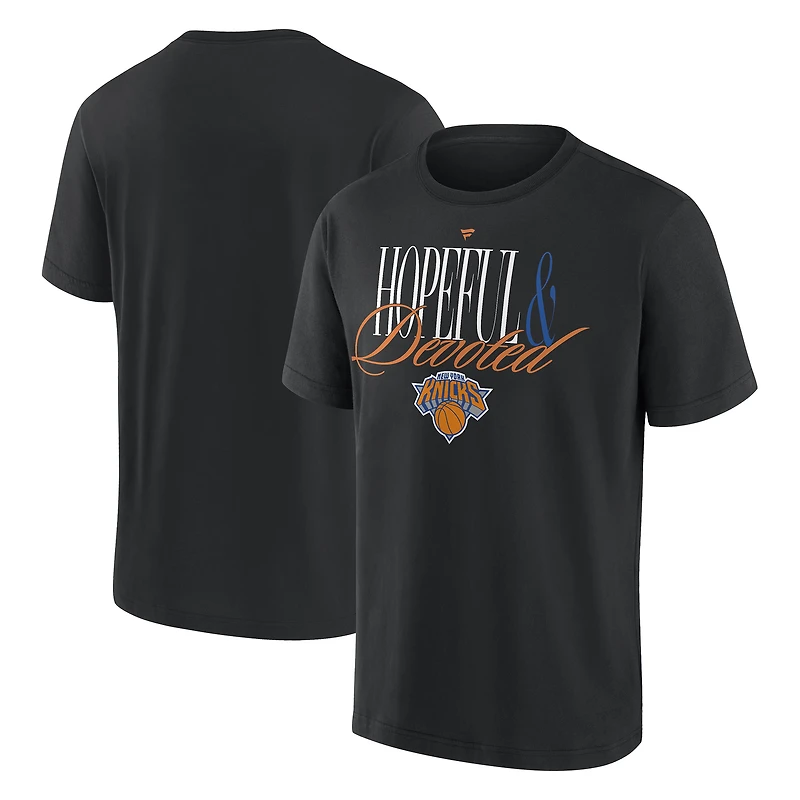 T-shirt épais Fanatics noir pour homme, New York Knicks Devoted