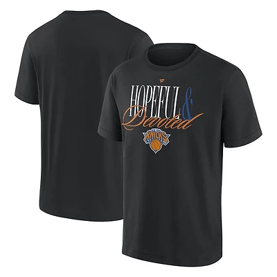 T-shirt épais Fanatics noir pour homme, New York Knicks Devoted