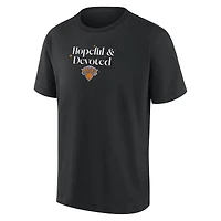 T-shirt épais Fanatics noir pour homme New York Knicks « Hopeful & Devoted »