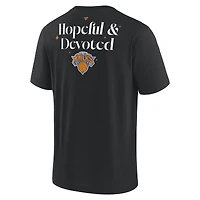 T-shirt épais Fanatics noir pour homme New York Knicks « Hopeful & Devoted »