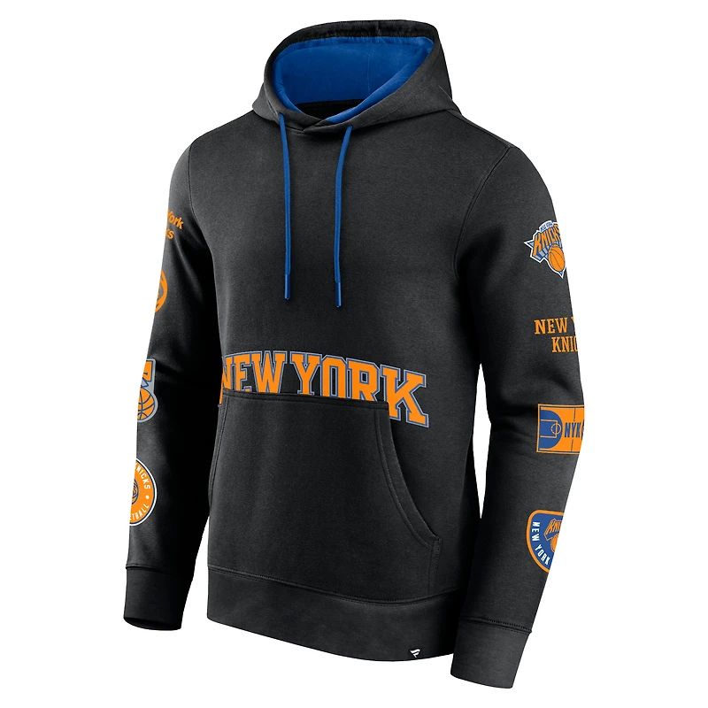 Men's Fanatics Black New York Knicks Wild Winner Pullover Hoodie