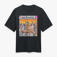 Men's Fanatics New York Knicks x Post 2026 NBA Finals Champions Newspaper Cover Heavyweight T-Shirt