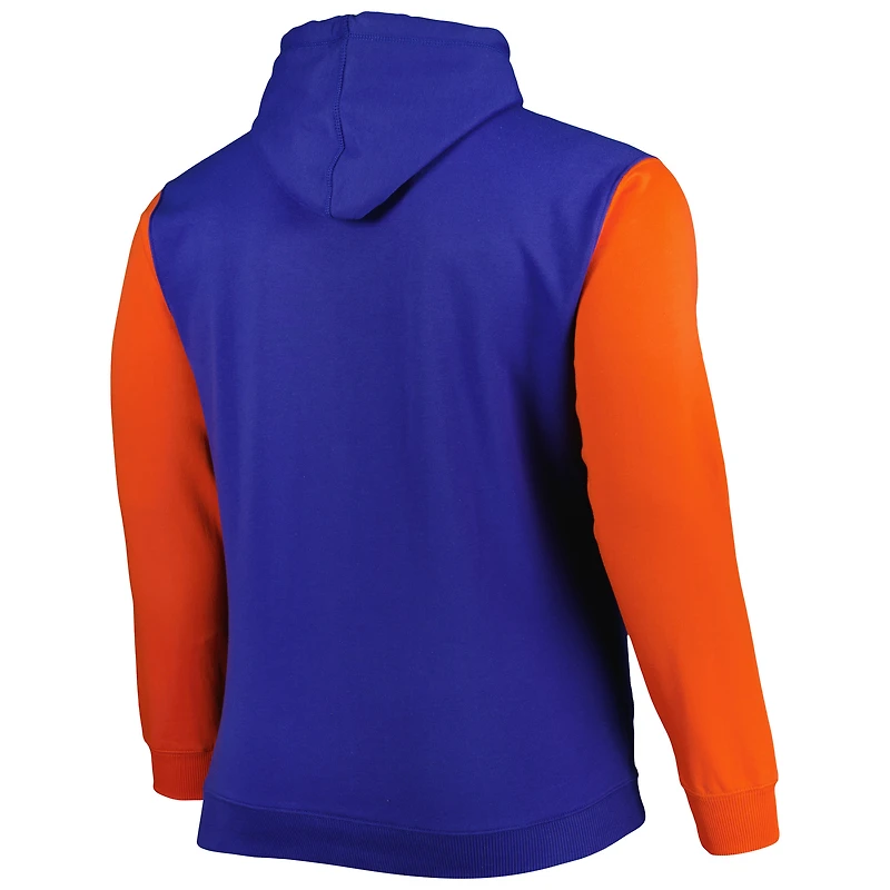 Men's Fanatics Blue/Orange New York Knicks Big & Tall Bold Attack Pullover Hoodie