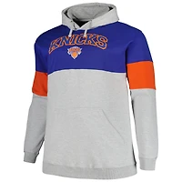 Sweat à capuche Fanatics bleu/orange pour hommes des New York Knicks Big & Tall