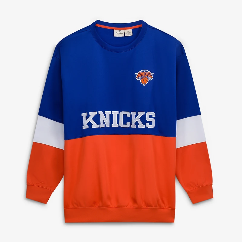 Sweat-shirt fanatiques bleu/orange New York Knicks Big & Tall Split pour hommes