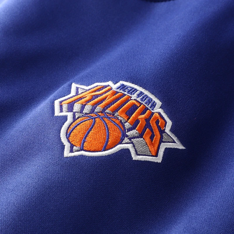 Men's Fanatics Blue/Orange New York Knicks Big & Tall Split Pullover Sweatshirt