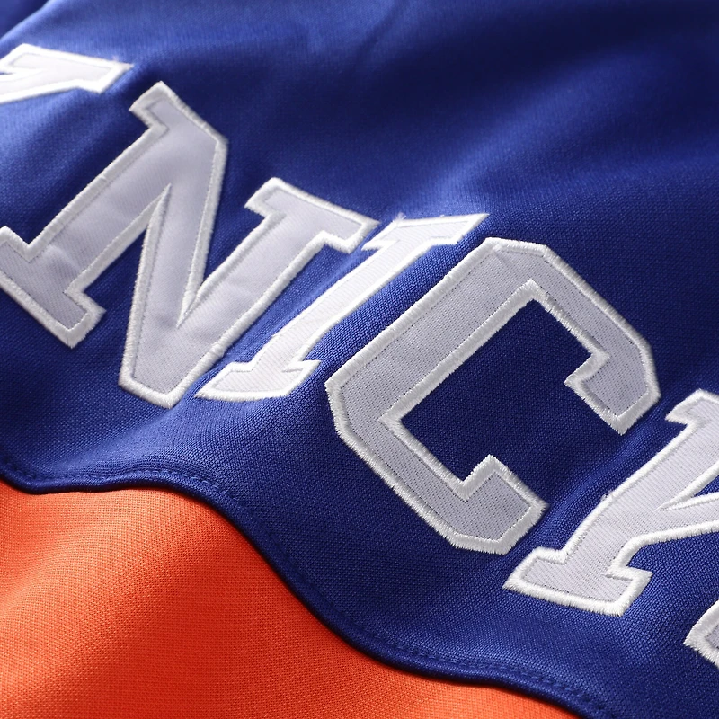 Men's Fanatics Blue/Orange New York Knicks Big & Tall Split Pullover Sweatshirt