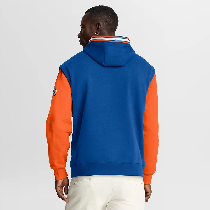 Men's Fanatics  Blue/Orange New York Knicks Half Court Shot Clock Fastbreak Hoodie