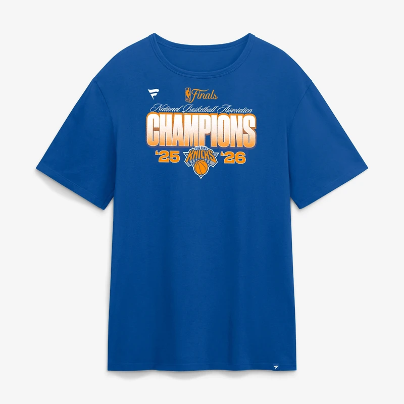 T-shirt Fanatics bleu pour homme, New York Knicks, champions des finales NBA 2026