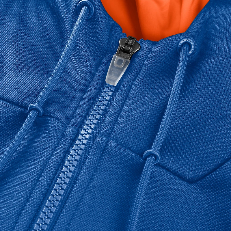 Sweat à capuche zippé bleu New York Knicks Back Door Cut Play Defender pour homme