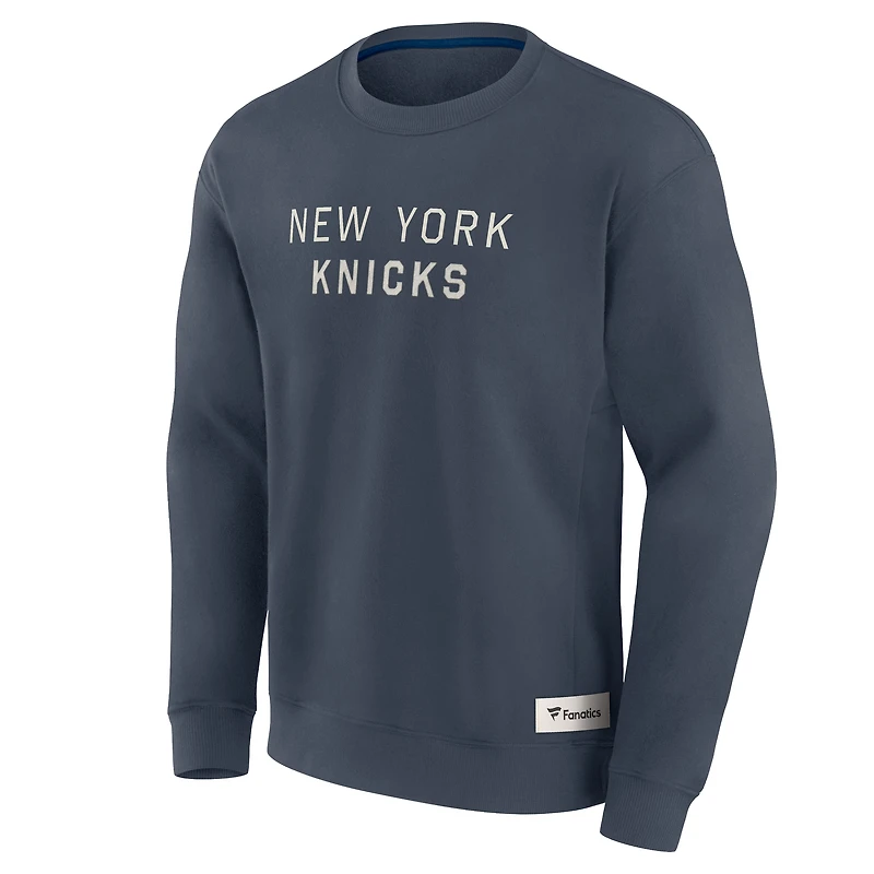 Men's Fanatics Blue New York Knicks Elements Future Ground Lettering Pullover Sweatshirt