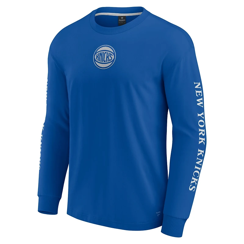 T-shirt à manches longues bleu fanatiques pour hommes New York Knicks Elements Strive