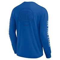 T-shirt à manches longues bleu fanatiques pour hommes New York Knicks Elements Strive