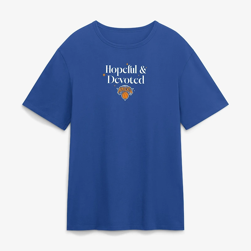 Men's Fanatics Blue New York Knicks Hopeful & Devoted Legacy Cotton T-Shirt