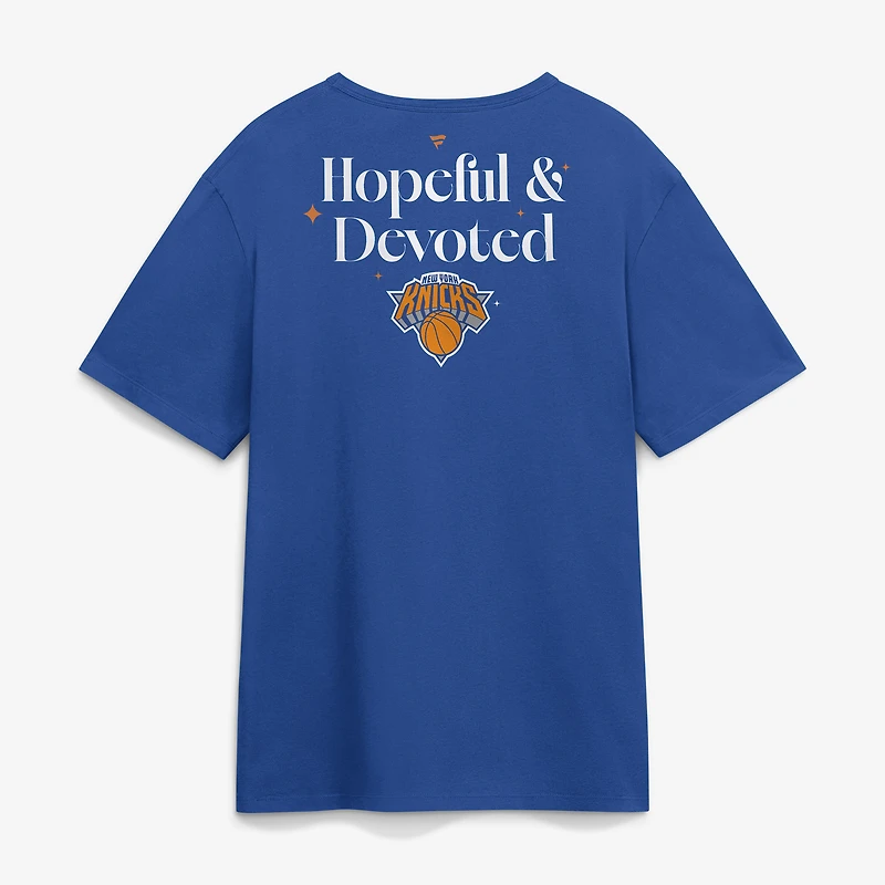 Men's Fanatics Blue New York Knicks Hopeful & Devoted Legacy Cotton T-Shirt
