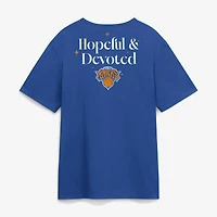 Men's Fanatics Blue New York Knicks Hopeful & Devoted Legacy Cotton T-Shirt