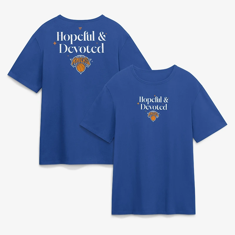 T-shirt en coton Fanatics Blue New York Knicks Hopeful & Devoted Legacy pour homme
