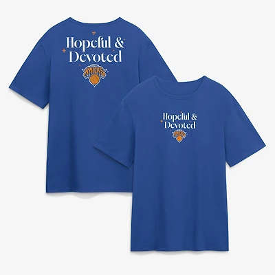 T-shirt en coton Fanatics Blue New York Knicks Hopeful & Devoted Legacy pour homme