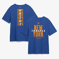 T-shirt en coton bleu New York Knicks NY Forever Legacy pour homme, de la marque Fanatics.