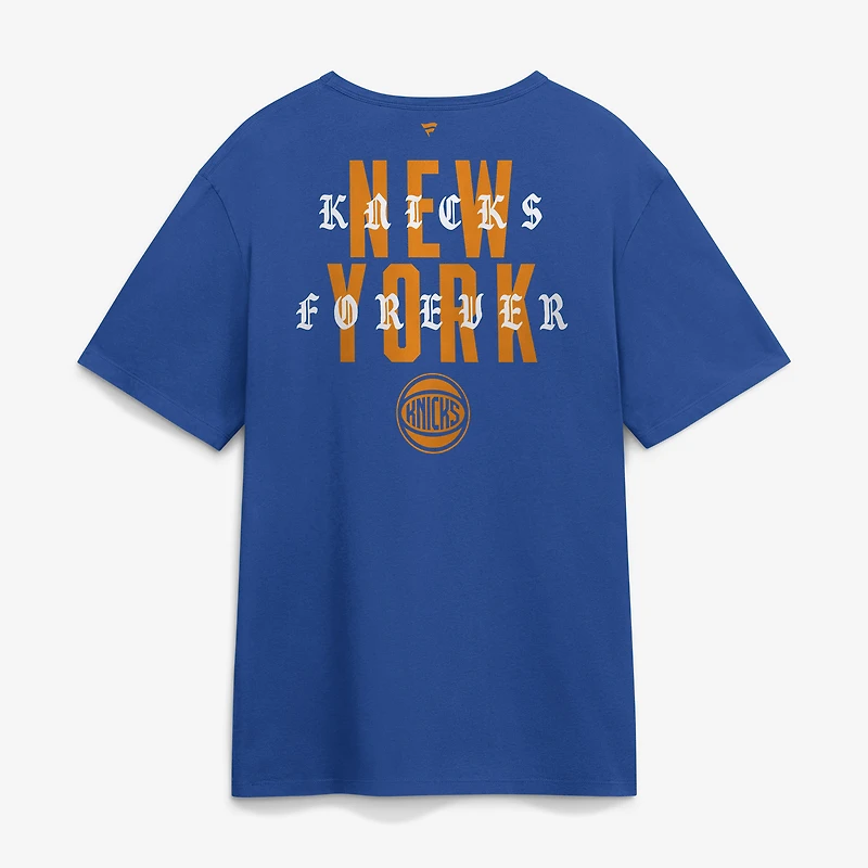 T-shirt en coton Fanatics bleu New York Knicks NYC Forever Legacy pour homme