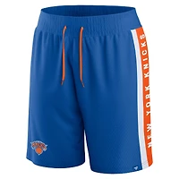 Short emblématique en maille bleu New York Knicks Fanatics pour hommes