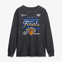 T-shirt à manches longues Fanatics Charcoal New York Knicks 2026, champions de la Conférence Est NBA, vestiaire