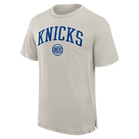 Men's Fanatics  Cream New York Knicks Crossover Collection Pull Up Jumper Shot Premium T-Shirt