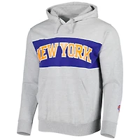 Men's Fanatics Heather Gray New York Knicks Wordmark French Terry Pullover Hoodie