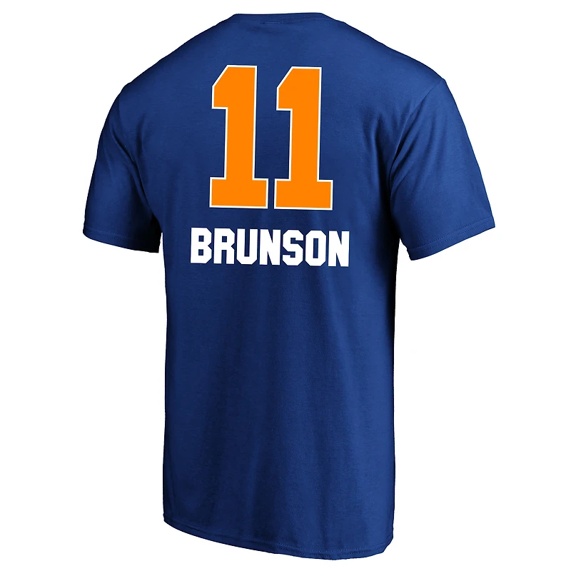 T-shirt Fanatics pour homme Jalen Brunson bleu New York Knicks, grandes tailles, avec nom et numéro