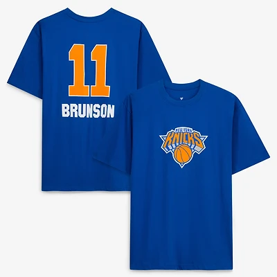 T-shirt Fanatics pour homme Jalen Brunson bleu New York Knicks, grandes tailles, avec nom et numéro
