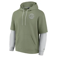 Men's Fanatics  Olive New York Knicks Elements Sleek Pullover Hoodie