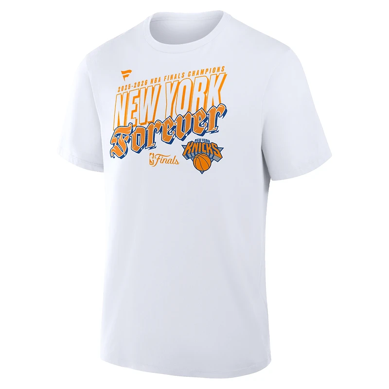 Men's Fanatics White New York Knicks 2026 NBA Finals Champions Hometown T-Shirt