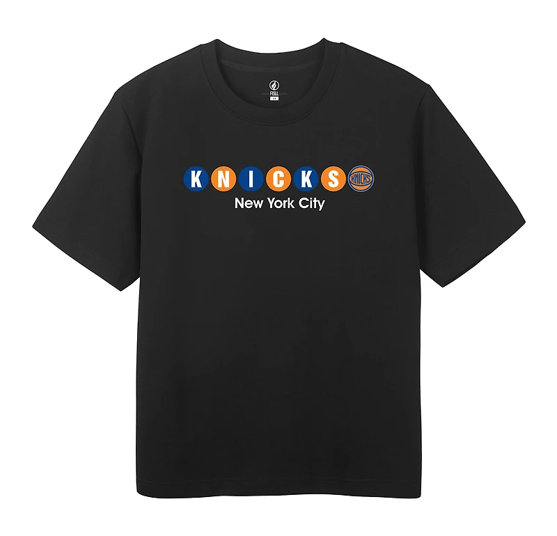 Men's FISLL Black New York Knicks  Subway T-Shirt