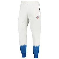 Pantalon de jogging FISSL Oatmeal New York Knicks Double Dribble Tie-Dye Fleece pour homme