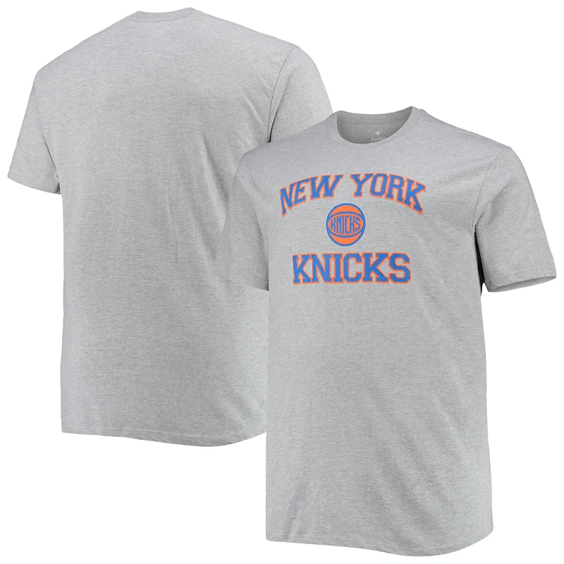 Men's Heathered Gray New York Knicks Big & Tall Heart Soul T-Shirt