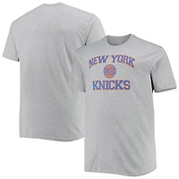 Men's Heathered Gray New York Knicks Big & Tall Heart Soul T-Shirt