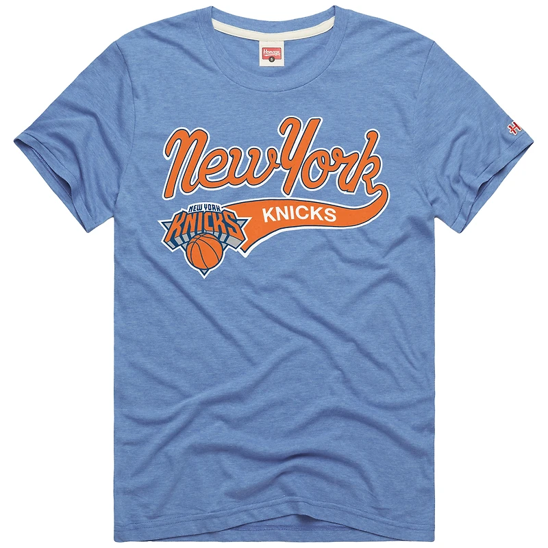 T-shirt bleu hommage pour homme avec inscription New York Knicks