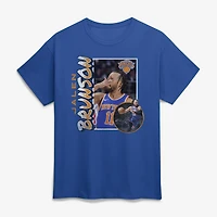 Men's Jalen Brunson Blue New York Knicks 90s Player Graphic T-Shirt