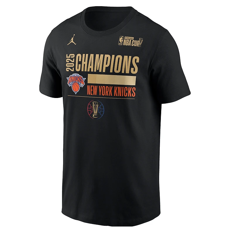 Men's Jordan Brand Black New York Knicks 2025 NBA Cup Champions Locker Room T-Shirt