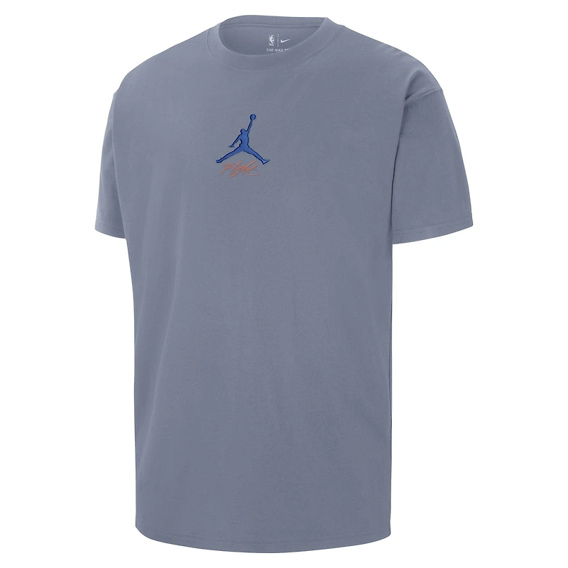 T-shirt Jordan Brand bleu pour homme New York Knicks Statement Edition Jumpman Flight Heavyweight