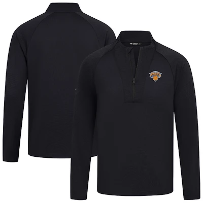 Men's Levelwear Black New York Knicks Volley Quarter-Zip Top