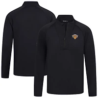 Haut de volley noir Levelwear pour homme, modèle à quart zip, des New York Knicks