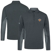 Men's Levelwear Heather Black New York Knicks Waffle Insignia 2.0 Quarter-Zip Top