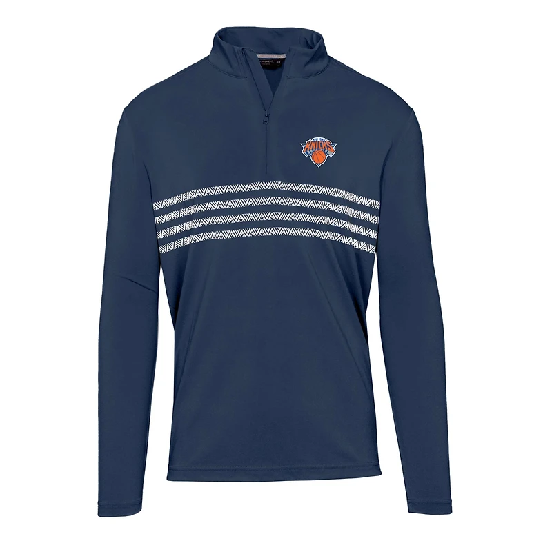 Men's Levelwear  Navy New York Knicks Asher Insignia Core Quarter-Zip Pullover Top