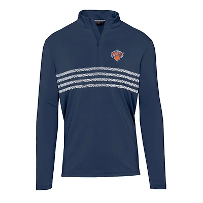 Men's Levelwear  Navy New York Knicks Asher Insignia Core Quarter-Zip Pullover Top