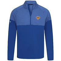 Men's Levelwear Royal New York Knicks Classic Stripes Quarter-Zip Top