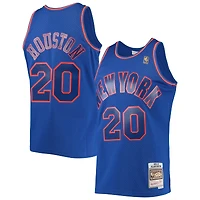 Men's Mitchell & Ness Allan Houston Blue New York Knicks 1996/97 Throwback Dark Swingman Jersey